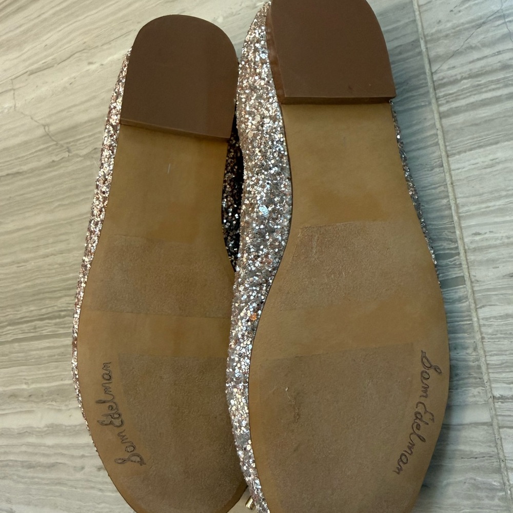 Sam Edelman Rose Gold Glitter Flats - Picture 3 of 5